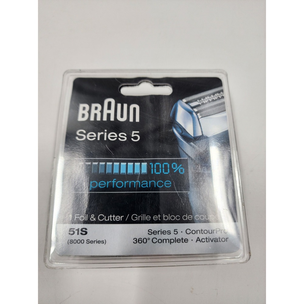 Braun Series 5 Shaver Replacement Foil and Cutter 51S 8000 Series Silver